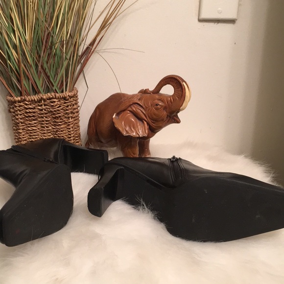 Nicole Black Leather Ankle Boots - Picture 5 of 8